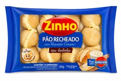 PAO RECHEADO BOLINHA ZINHO REQUEIJAO CATUPIRY 300G