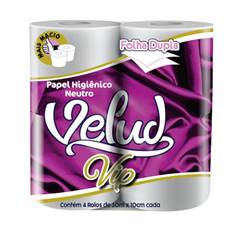 PAPEL HIGIENICO VELUD FOLHA DUPLA COM 4 ROLOS 30M