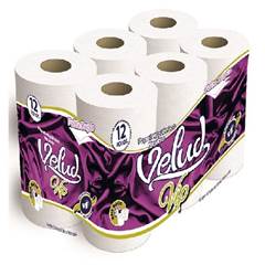 PAPEL HIGIENICO VELUD FOLHA DUPLA COM 12 ROLOS 30M