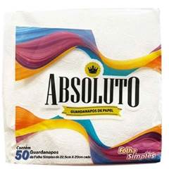 GUARDANAPO ABSOLUTO FOLHA SIMPLES 22,5X20CM 50 FOLHAS