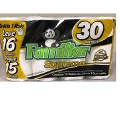PAPEL HIGIÊNICO FAMILIAR SUPREMO FOLHA SIMPLES 30M L16P15