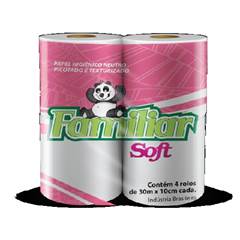 PAPEL HIGIENICO FAMILIAR SOFT FOLHA SIMPLES C/4 ROLOS 30M