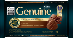 CHOCOLATE EM BARRA AO LEITE GENUINE 1KG