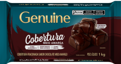 COBERTURA GENUINE MEIO AMARGO BARRA 1KG