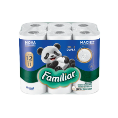 PAPEL HIGIENICO FAMILIAR SUP FOLHA SIMPLES 20M C/12