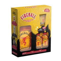 LICOR CAN FIREBALL C/2 UNIDADE MINIATURA + 1 COPO 750ML