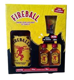 LICOR CAN FIREBALL C/2 UNIDADE MINIATURA + 1 COPO 750ML