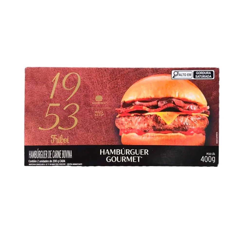 HAMBURGUER BOVINO 1953 FRIBOI GOURMET CONGELADO 400G