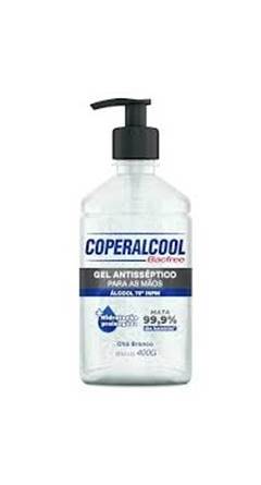 ALCOOL GEL PARA MAOS COPERALCOOL CHA BRANCO 400G