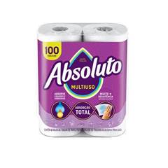 PAPEL TOALHA ABSOLUTO COM 2 ROLOS 50 FOLHAS