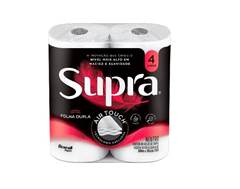 PAPEL HIGIENICO SUPRA FOLHA DUPLA COM 4 ROLOS 30M