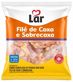 FILE DE COXA COM SOBRECOXA DE FRANGO LAR CONGELADO PACOTE INDIVIDUAL DE 600 A 1KG