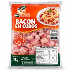 BACON DEFUMADO EM CUBOS COGRAN 1KG