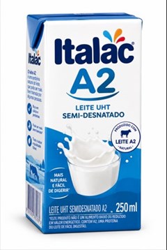 LEITE LONGA VIDA ITALAC A2 SEMIDESNATADO UHT 250ML